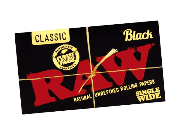 RAW BLACK SINGLE WIDE PAPERS - DOUBLE FEED