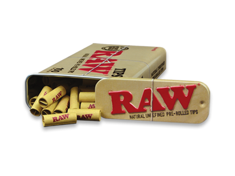 RAW PRE-ROLLED TIPS TIN - 100CT